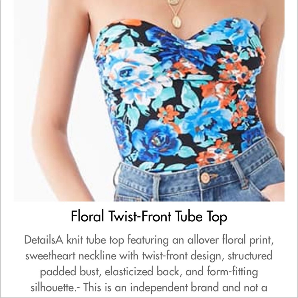 Floral tube top size large